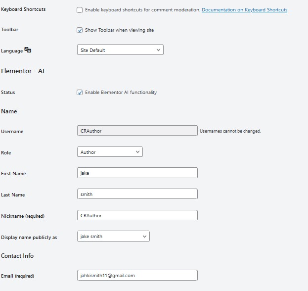 wpauthor settings
